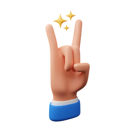 Rock on hand gesture  3D Icon