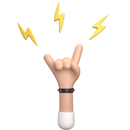 Rocker Hand Gesture  3D Illustration