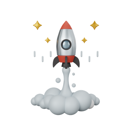 Rocket Launch  3D Icon