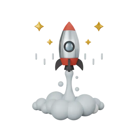 Rocket Launch  3D Icon