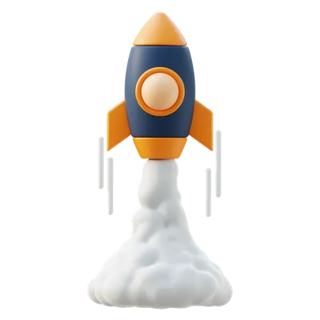 Rocket Launch  3D Icon