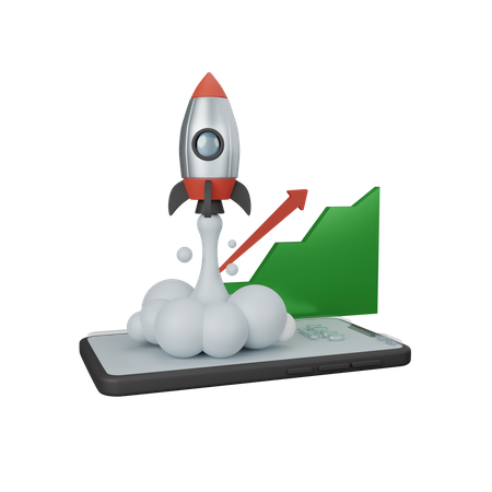 Rocket Launch  3D Icon