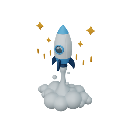 Rocket launch  3D Icon