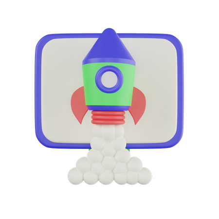 Rocket Launch  3D Icon