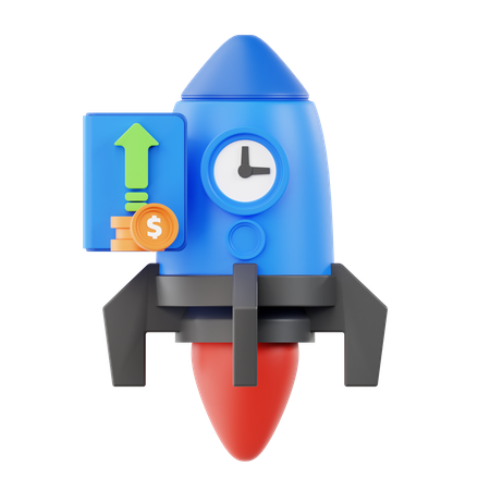 Rocket Launch  3D Icon