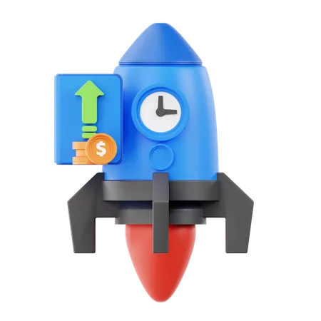 Rocket Launch  3D Icon