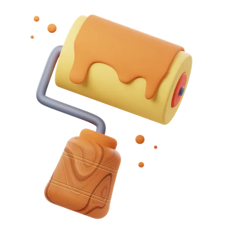 Rolo de pintura  3D Icon