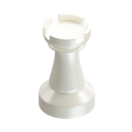 Rook Chess Piece White  3D Icon