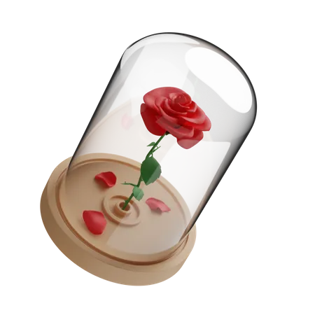 Rose in glass dome  3D Icon