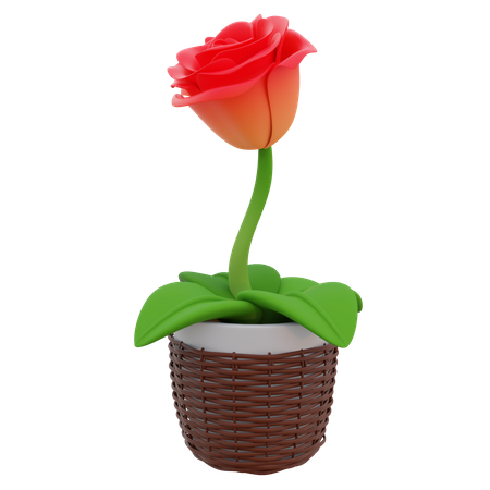 Rosenblumentopf  3D Icon