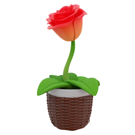 Rosenblumentopf  3D Icon