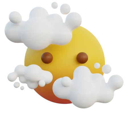 Enfrentar nuvens  3D Emoji