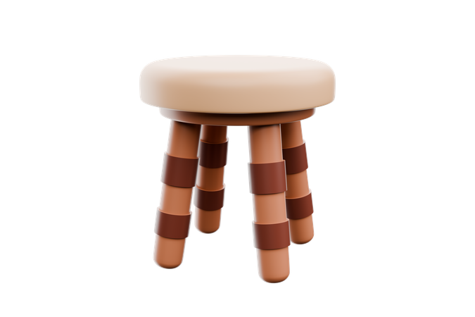 Round Stool  3D Icon