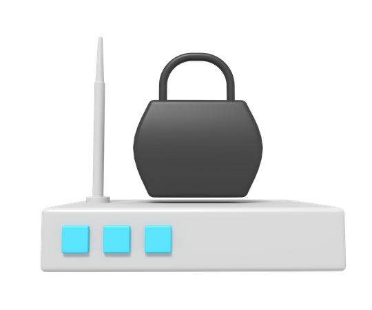 Router Lock  3D Icon