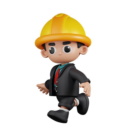 Running Engineer  3D Illustration