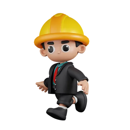 Running Engineer  3D Illustration