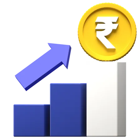 Rupien-Diagramm  3D Illustration