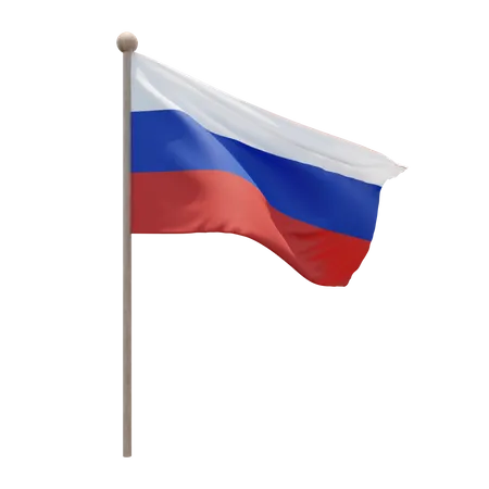 Russland Fahnenmast  3D Flag