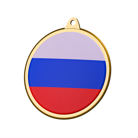 Russland Flagge Medaille Abzeichen  3D Icon