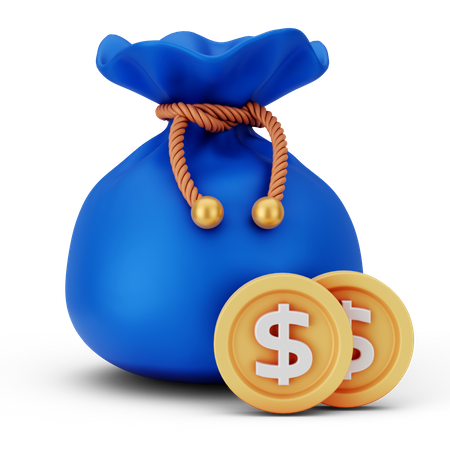 Sac de dollars  3D Icon