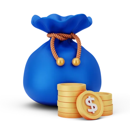 Sac de dollars  3D Icon