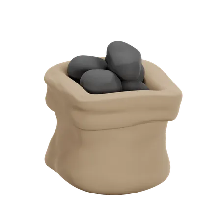 Sack Of Coal  3D Icon