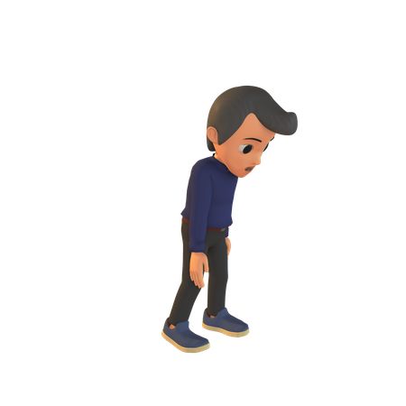 Sad Boy Angry  3D Illustration