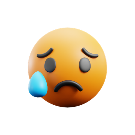 Sad But Relieved Face  3D Icon