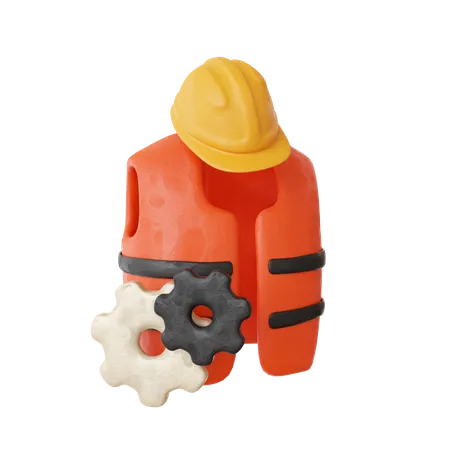 Safety Vest And Helmet  3D Icon