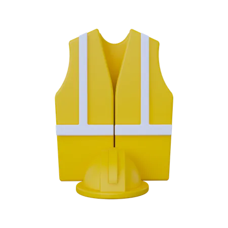 Safety Vest And Helmet  3D Icon