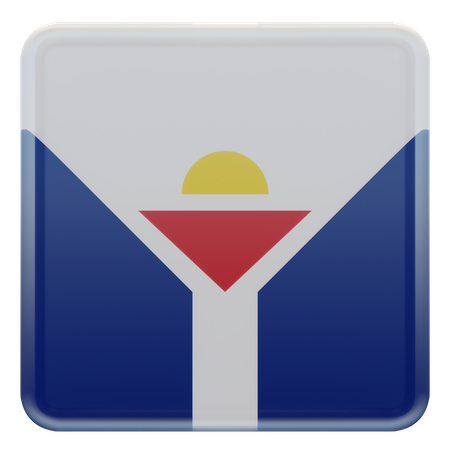 Saint Martin Square Flag  3D Icon