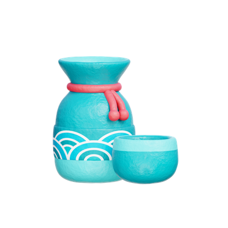 Saké japonais  3D Icon