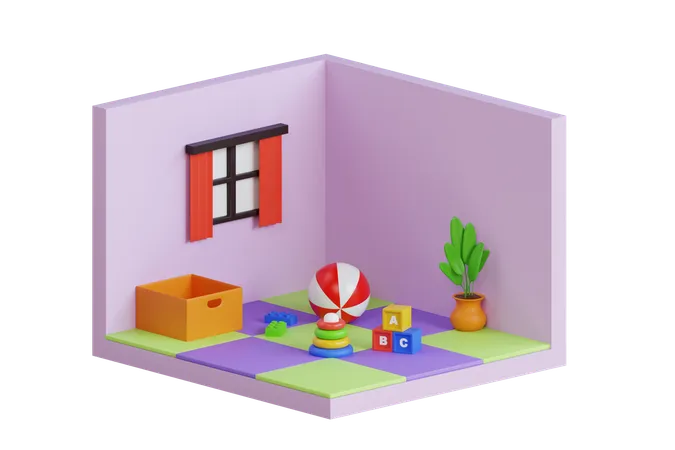 Sala de juegos para niños  3D Illustration