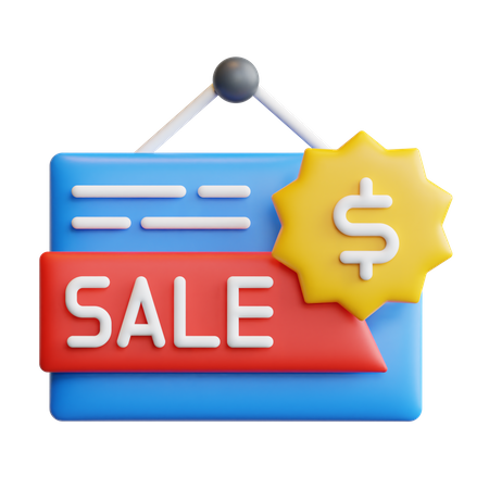 Sale Banner  3D Icon