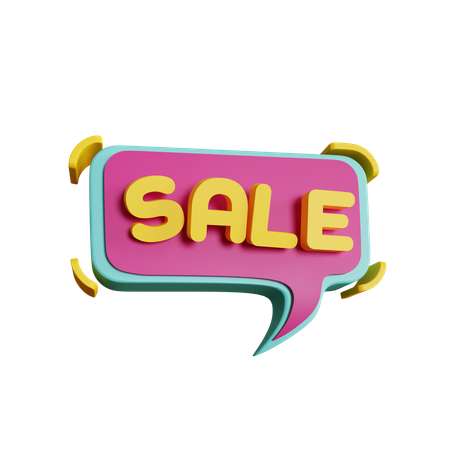 Sale Box Speech Bubble  3D Sticker