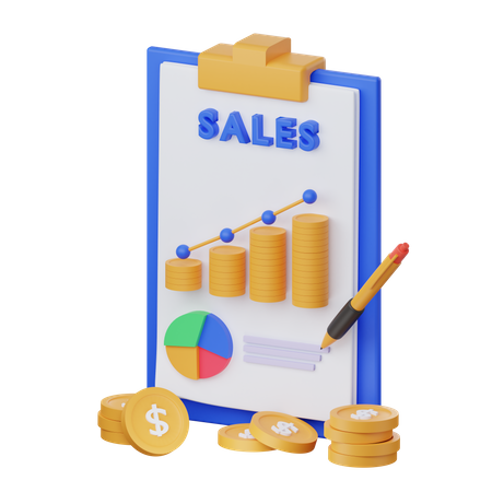 Sales Analysis Report  3D Illustration