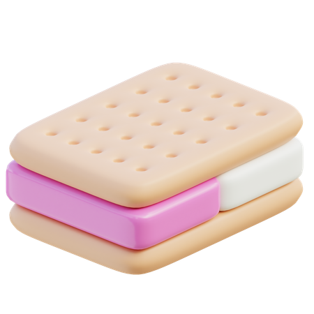 Sándwich de helado  3D Icon