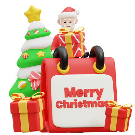 Santa Claus Celebrate Christmas  3D Illustration