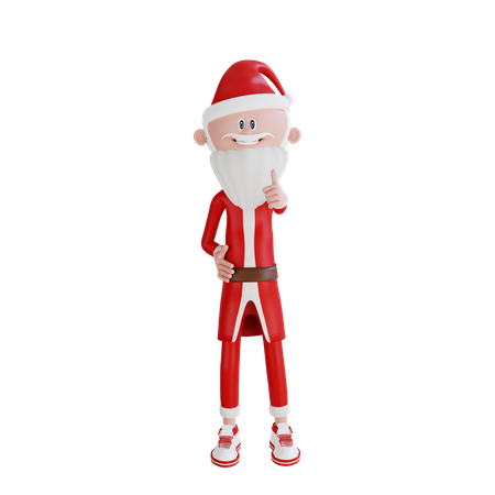 Santa Claus Giving Like Pose  3D Illustration