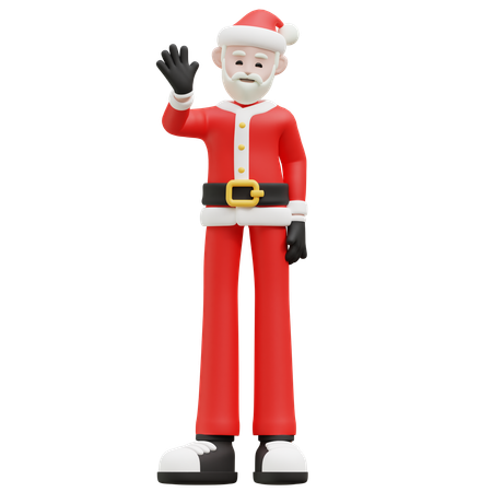 Santa Claus Saying Hello  3D Illustration