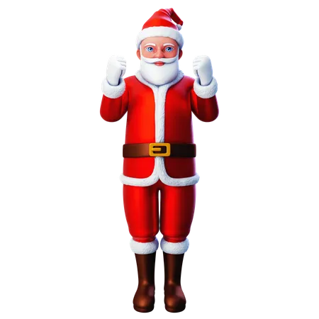 Santa Claus Showing Fist Gesture Using Both Hands  3D Illustration