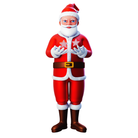 Santa Claus Showing Snow Flakes  3D Illustration