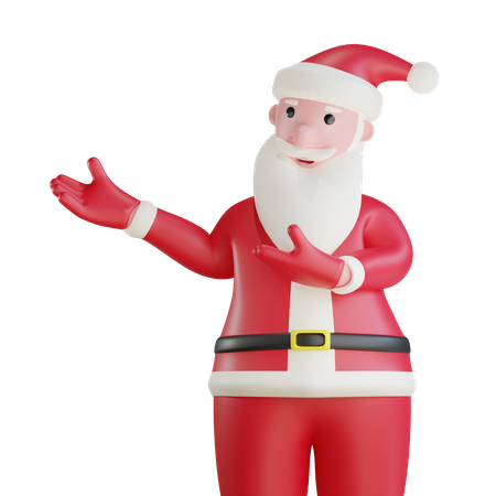 Santa Claus Showing Something  3D Illustration