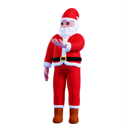 Santa showing something  3D Illustration