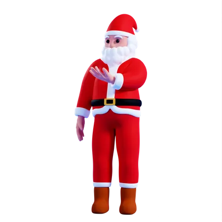 Santa showing something  3D Illustration