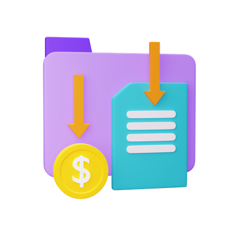 Save Accounting Files  3D Icon