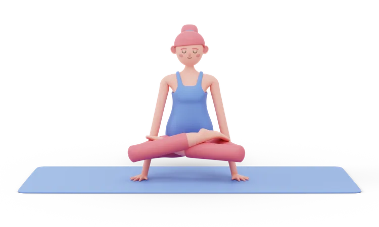 Scale Yoga Pose  3D Illustration