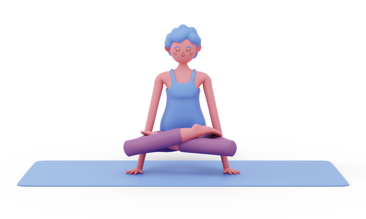 Scale Yoga Pose  3D Illustration