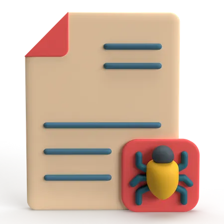 Bösartige Datei  3D Icon