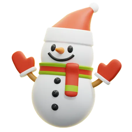 Schneemann mit Weihnachtsmütze  3D Icon